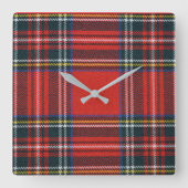 Royal Stewart Tartan Square Wall klok (Voorkant)