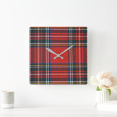 Royal Stewart Tartan Square Wall klok (Huis)