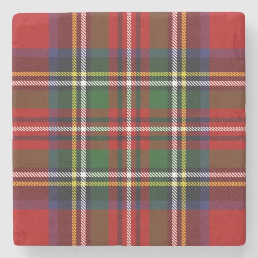 Royal Stewart Tartan Stenen Onderzetter (Voorkant)