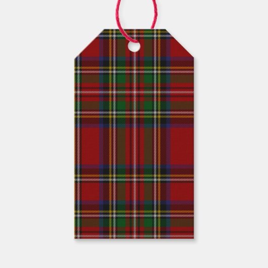 Royal Stewart Tartan Traditionele kerstmis Cadeaulabel (Voorkant)