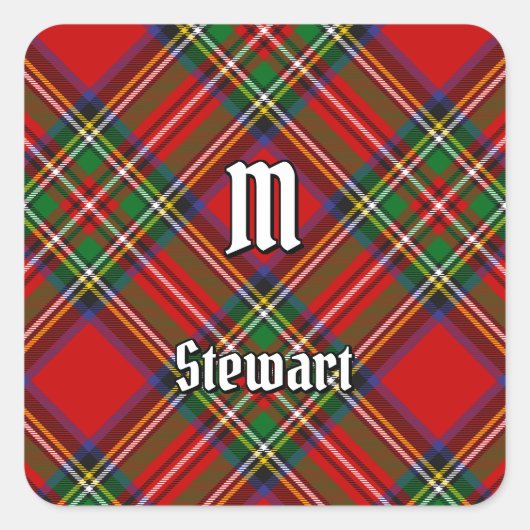 Royal Stewart Tartan Vierkante Sticker (Voorkant)