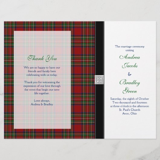 Royal Stewart Tartan Wedding Programme Hoesje (Voorkant)