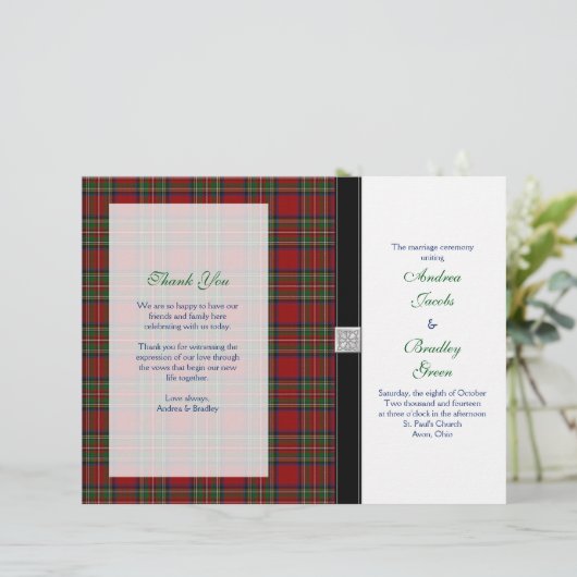 Royal Stewart Tartan Wedding Programme Hoesje (Staand voorkant)