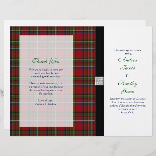Royal Stewart Tartan Wedding Programme Hoesje (Voorkant / Achterkant)