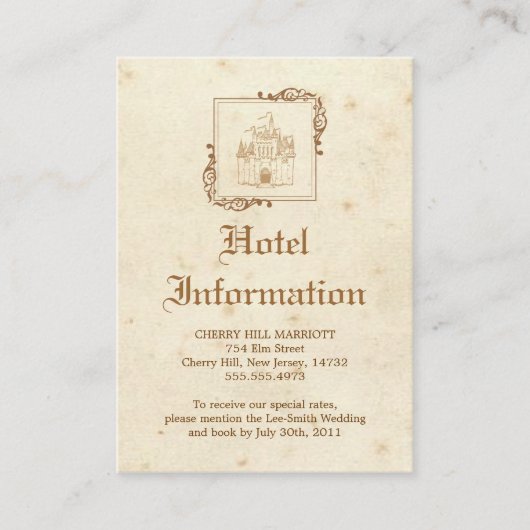 Royal Storybook - Accommodatie Card Informatiekaartje (Voorkant)