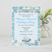 Royal Storybook Cinderella Sweet 16 Uitnodiging (Staand voorkant)
