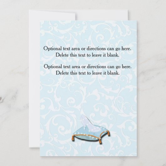 Royal Storybook Cinderella Sweet 16 Uitnodiging (Achterkant)