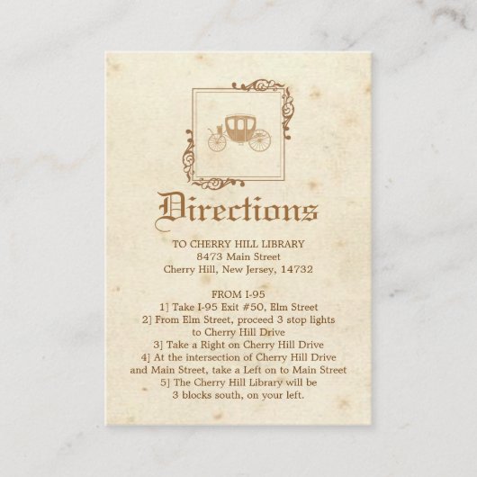 Royal Storybook - Direction Card Informatiekaartje (Voorkant)