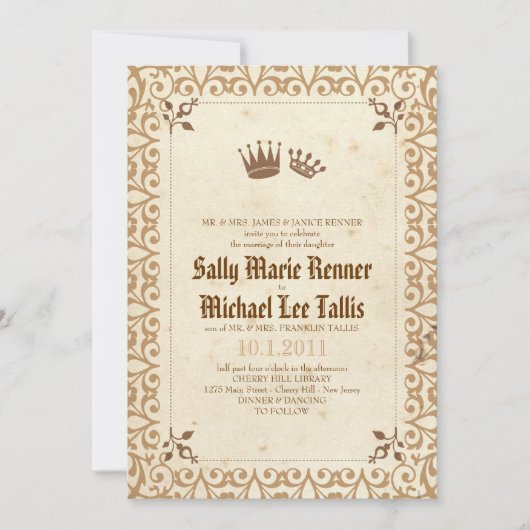 Royal Storybook Fairytale Invitation Kaart (Voorkant)