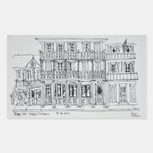 Royal Street, Frans kwartier   New Orleans Rechthoekige Sticker
