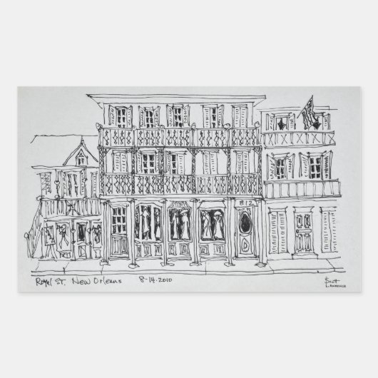 Royal Street, Frans kwartier | New Orleans Rechthoekige Sticker (Voorkant)
