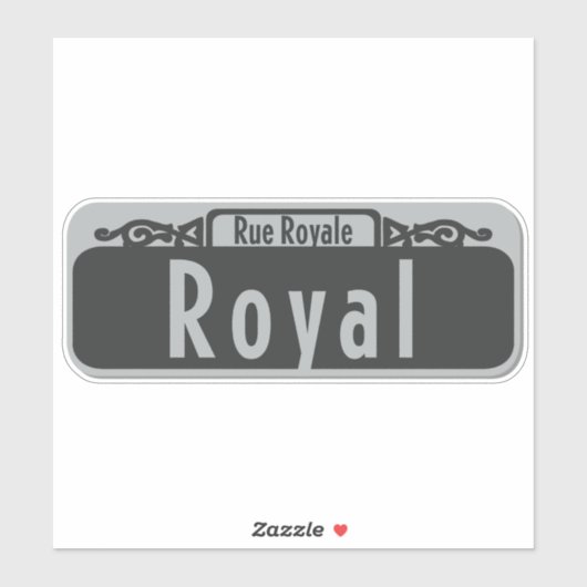 Royal Street (Rue Royale) Sign Sticker (Vel)