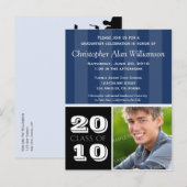 Royal Stripes Afstuderen Aankondiging (Navy) (Voorkant / Achterkant)