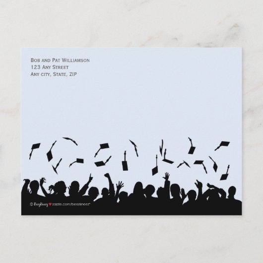 Royal Stripes Afstuderen Aankondiging (Navy) (Achterkant)