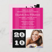 Royal Stripes Afstuderen Aankondiging (roze) (Voorkant / Achterkant)