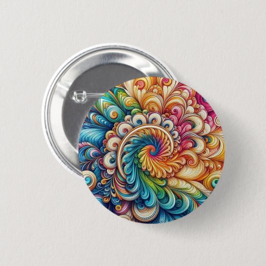 Royal Stropdas-dye regenboog kleuren Button (Voorkant /achterkant)