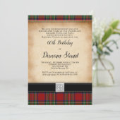 Royal Stuart Tartan 60th Birthday Party Invitation Kaart (Staand voorkant)