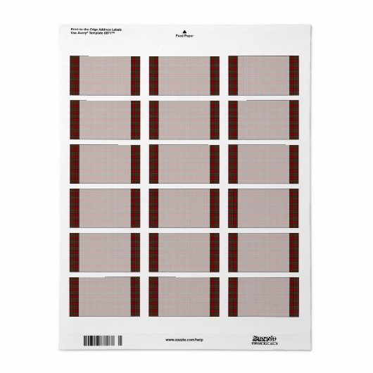 Royal Stuart Tartan blanco adreslabel Etiket (Full Sheet)