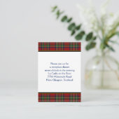 Royal Stuart Tartan Bruiloft Receptie Kaart (Staand voorkant)