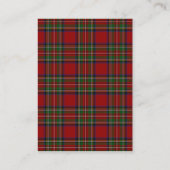 Royal Stuart Tartan Bruiloft Receptie Kaart (Achterkant)
