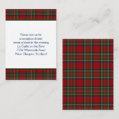 Royal Stuart Tartan Bruiloft Receptie Kaart (Voorkant / Achterkant)