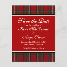 Royal Stuart Tartan Bruiloft Save the Date Briefka Aankondigingskaart