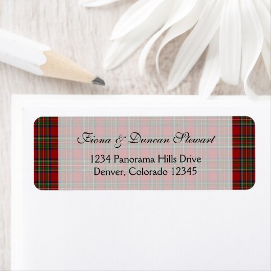 Royal Stuart Tartan Retouradreslabel Etiket (Insitu)