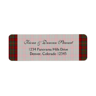 Royal Stuart Tartan Retouradreslabel Etiket