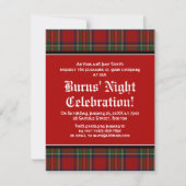 Royal Stuart Tartan Robbie Burns Night Invitation Kaart (Voorkant)