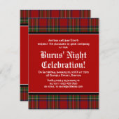 Royal Stuart Tartan Robbie Burns Night Invitation Kaart (Voorkant / Achterkant)