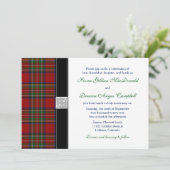 Royal Stuart Tartan Scottish Wedding Invitation Kaart (Staand voorkant)