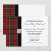Royal Stuart Tartan Scottish Wedding Invitation Kaart (Voorkant / Achterkant)