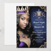 Royal Sweet 16 Invitation Kaart (Voorkant / Achterkant)