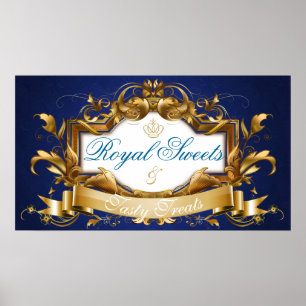 Royal Sweets and Tasty Treatment Baby shower Sign Poster