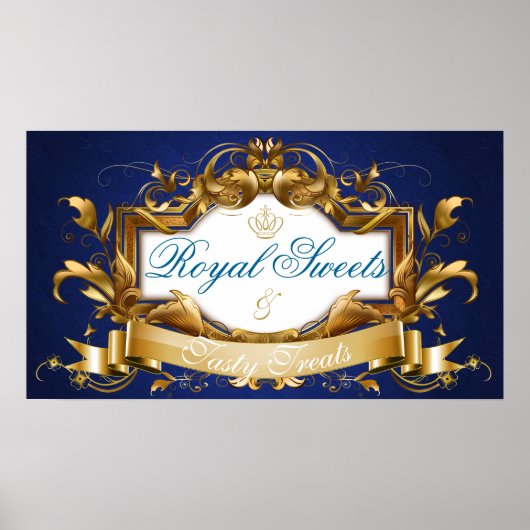 Royal Sweets and Tasty Treatment Baby shower Sign Poster (Voorkant)