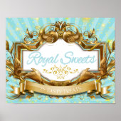 Royal Sweets and Tasty Treatment Blue and Gold Sig Poster (Voorkant)