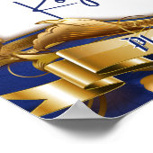 Royal Sweets Blue & Gold Elegant Snoep Buffet Sign Poster (Hoek)