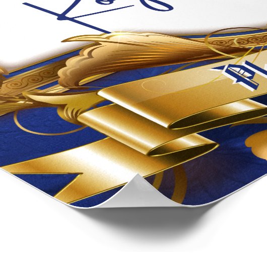 Royal Sweets Blue & Gold Elegant Snoep Buffet Sign Poster (Hoek)