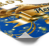 Royal Sweets|Blue & Gold Glitter Elegant Poster (Hoek)