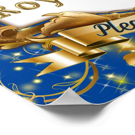 Royal Sweets|Blue & Gold Glitter Elegant Poster (Hoek)