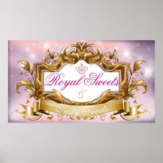 Royal Sweets|Roze & Gold Elegant Poster (Voorkant)