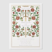Royal Sword Floral middeleeuwse fantasie bruiloft Vellum Uitnodigingen (Voorkant)