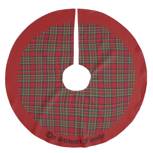Royal Tartan Plaid Scottish Clan Uw familienaam Kerstboom Rok (Voorkant)