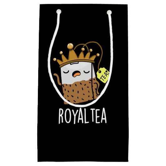 Royal-tea Funny Tea Pun Dark BG Klein Cadeauzakje (Voorkant)