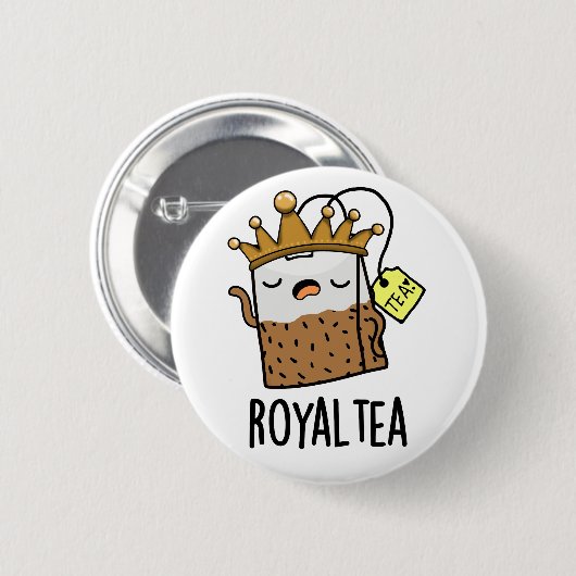 Royal-tea Funny Tea Pun Ronde Button 5,7 Cm (Voorkant /achterkant)