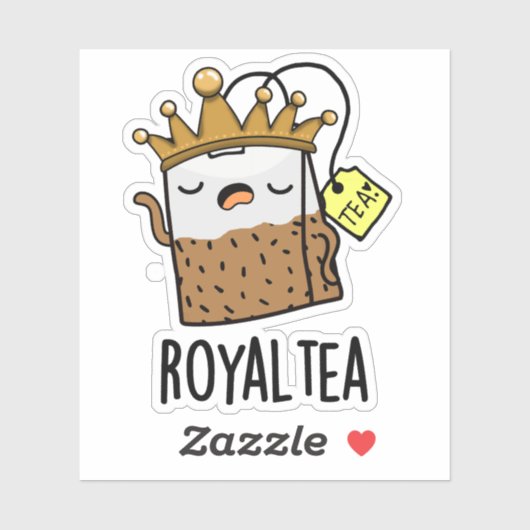 Royal-tea Funny Tea Pun Sticker (Vel)