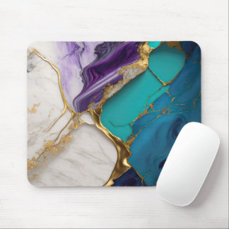 Royal Teal & Amethyst Marble with Gold Veins Muismat