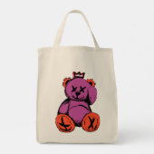 Royal Teddybeer in Paarse & Sinaasappel Tote Bag (Achterkant)