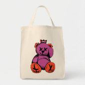 Royal Teddybeer in Paarse & Sinaasappel Tote Bag (Voorkant)
