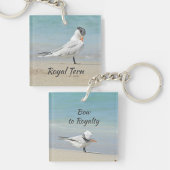 Royal Tern Bow tegen Royalty Fun Beach Sleutelhanger